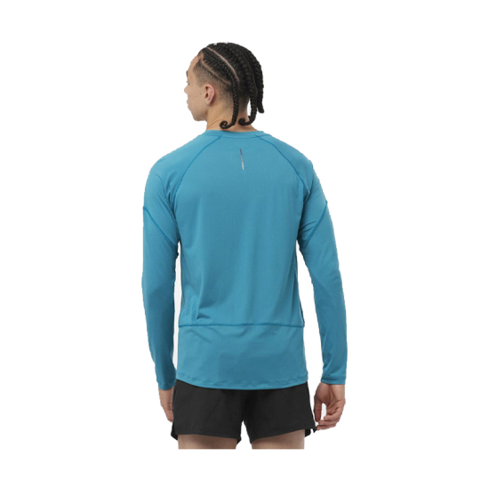 SALOMON - T-SHIRT CROSS RUN MANCHES LONGUES HOMME BLEU CLAIR