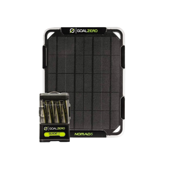 GOAL ZERO - KIT BATTERIE PORTATIVE GUIDE 12 + ET PANNEAU SOLAIRE NOMAD 5