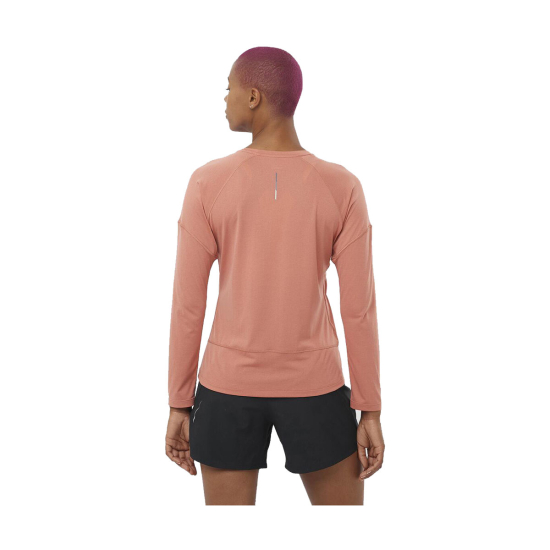 SALOMON - T-SHIRT MANCHES LONGUES CROSS RUN FEMME ROSE