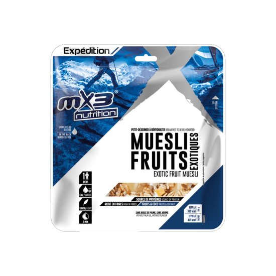 MX3 - PETIT-DÉJEUNER LYOPHILISÉ - MUESLI FRUITS EXOTIQUES