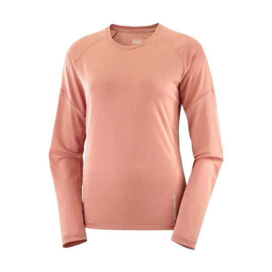 SALOMON - T-SHIRT MANCHES LONGUES CROSS RUN FEMME ROSE