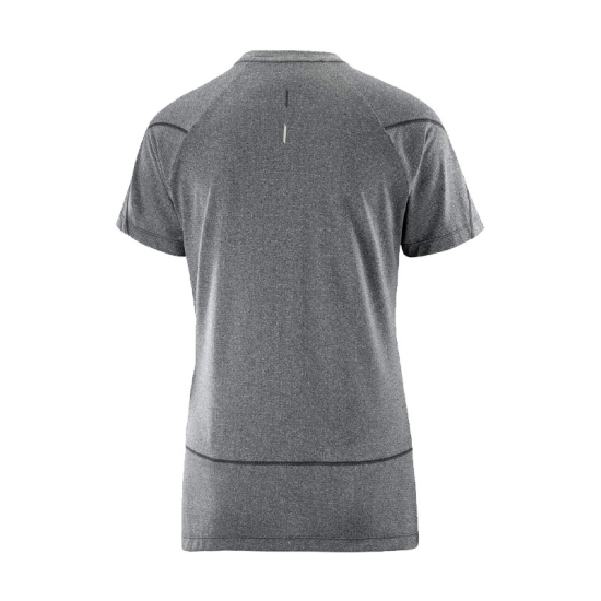 SALOMON - T-SHIRT MANCHES COURTES CROSS RUN FEMME GRIS