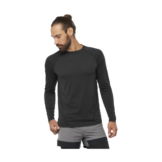 T-SHIRT MANCHES LONGUES CROSS RUN HOMME NOIR