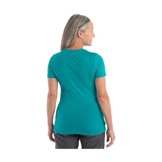 ICEBREAKER - T-SHIRT MANCHES COURTES MERINO 150 TECH LITE II CAMPING LINES FEMME