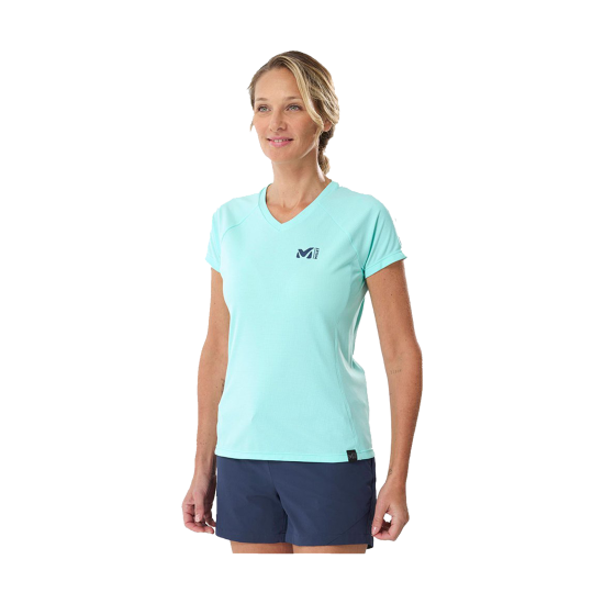 T-SHIRT FUSION MANCHES COURTES FEMME BLEU/BEIGE