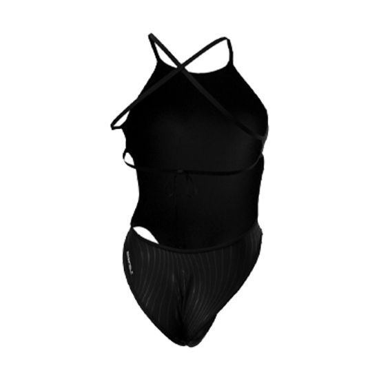 MAILLOT DE BAIN UNE PIÈCE NOIR VAGUES