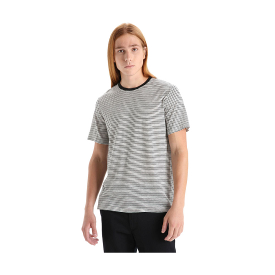 T-SHIRT MERINO LINEN RAYÉ HOMME