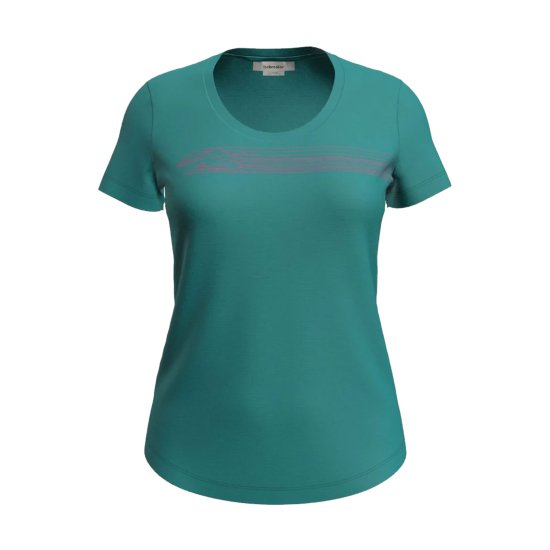 ICEBREAKER - T-SHIRT MANCHES COURTES MERINO 150 TECH LITE II CAMPING LINES FEMME