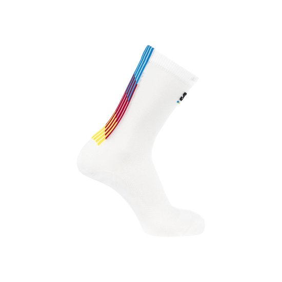 SALOMON - CHAUSSETTES PULSE RACE FLAG CREW BLANCHES