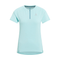 T-SHIRT COL ROND MANCHES COURTES 1/2 ZIP FEMME