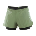 SHORT CROSS 2 EN 1 FEMME KAKI