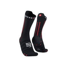 COMPRESSPORT CHAUSSETTES PRO RACING V4.0 ULTRALIGHT HAUTES BIKE 39-41 BLACK/RED