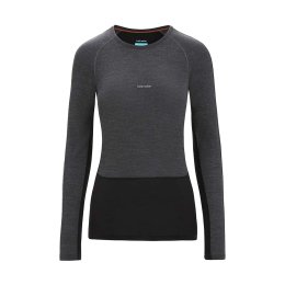 ICEBREAKER T-SHIRT ZONEKNIT MANCHES LONGUES MERINO 125 FEMME M JET HTHR/BLK/METRO H