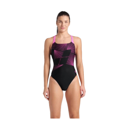 ARENA MAILLOT DE BAIN ARENA LIGHTS FEMME 42 509 / BLACK-SHOCKING