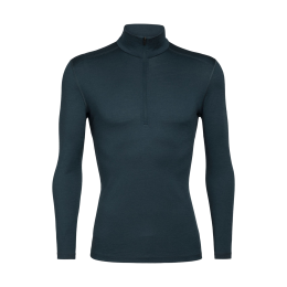 ICEBREAKER SOUS COUCHE MERINO 200 OASIS COL DEMI-ZIP HOMME S BLACK