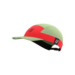 COMPRESSPORT CASQUETTE 5 PANEL LIGHT TU NILE/FLUO RED