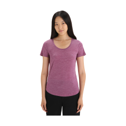 ICEBREAKER T-SHIRT MERINO SPHERE SCOOP FEMME XS GO BERRY HTHR