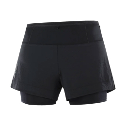 SALOMON SHORT SENSE AERO 2 EN 1 FEMME M DEEP BLACK