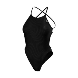 ZEROD MAILLOT DE BAIN UNE PIÈCE NOIR VAGUES S BLACK WAVES