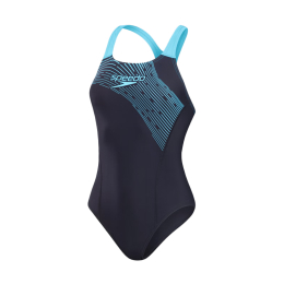 SPEEDO MAILLOT DE BAIN ECO MEDLEY LOGO FEMME 38 NAVBLU