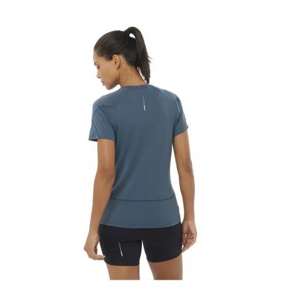 T-SHIRT MANCHES COURTES CROSS RUN FEMME BLEU FONCÉ-2