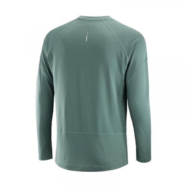 T-SHIRT CROSS RUN MANCHES LONGUES HOMME VERT-1