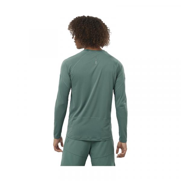 T-SHIRT CROSS RUN MANCHES LONGUES HOMME VERT-3