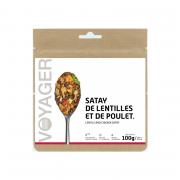 REPAS LYOPHILISÉ - SATAY DE LENTILLES ET DE POULET .